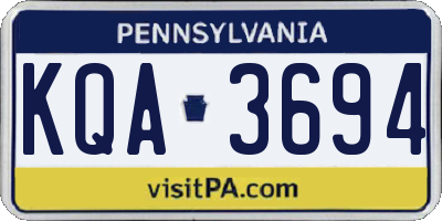 PA license plate KQA3694