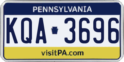 PA license plate KQA3696