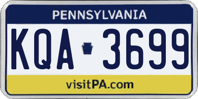 PA license plate KQA3699