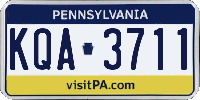 PA license plate KQA3711