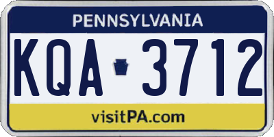 PA license plate KQA3712