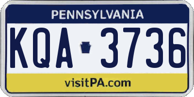 PA license plate KQA3736