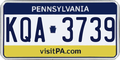 PA license plate KQA3739