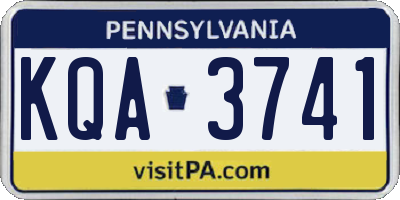 PA license plate KQA3741