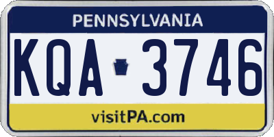 PA license plate KQA3746