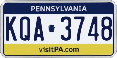 PA license plate KQA3748