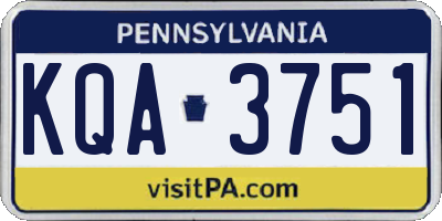 PA license plate KQA3751
