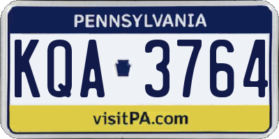 PA license plate KQA3764