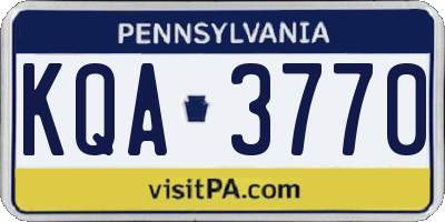 PA license plate KQA3770