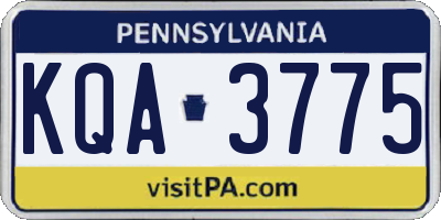 PA license plate KQA3775