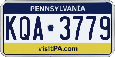 PA license plate KQA3779