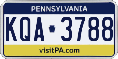 PA license plate KQA3788