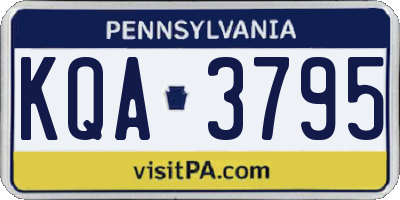 PA license plate KQA3795