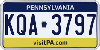 PA license plate KQA3797