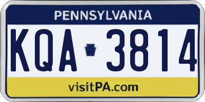 PA license plate KQA3814
