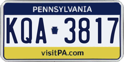 PA license plate KQA3817