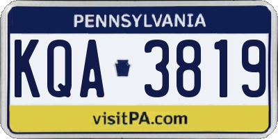 PA license plate KQA3819