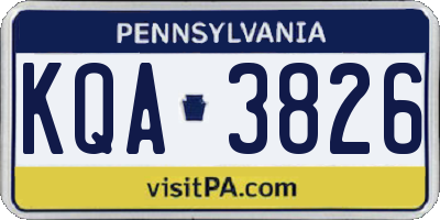 PA license plate KQA3826