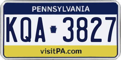 PA license plate KQA3827