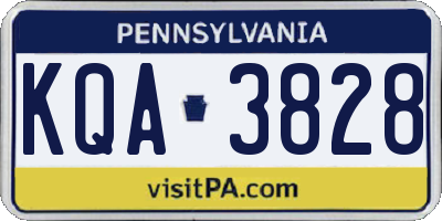 PA license plate KQA3828