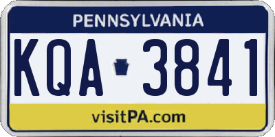 PA license plate KQA3841