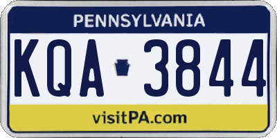 PA license plate KQA3844