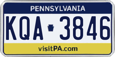 PA license plate KQA3846