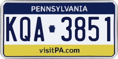 PA license plate KQA3851