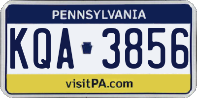 PA license plate KQA3856