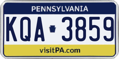 PA license plate KQA3859