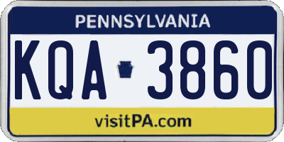 PA license plate KQA3860