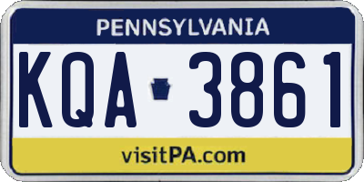 PA license plate KQA3861