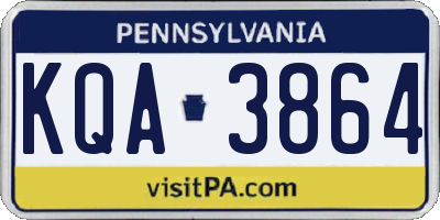 PA license plate KQA3864