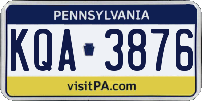 PA license plate KQA3876