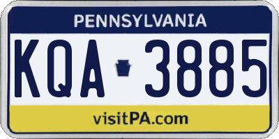 PA license plate KQA3885