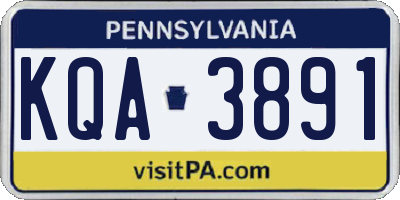 PA license plate KQA3891