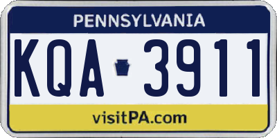 PA license plate KQA3911