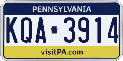 PA license plate KQA3914