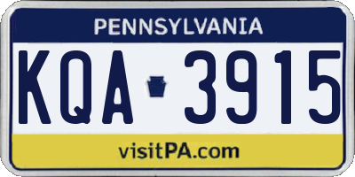 PA license plate KQA3915