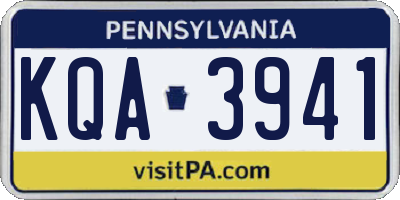 PA license plate KQA3941