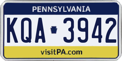 PA license plate KQA3942