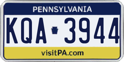 PA license plate KQA3944