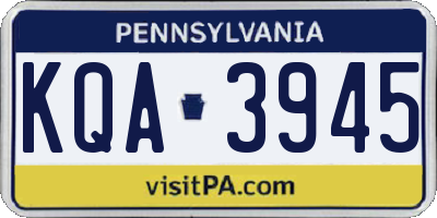 PA license plate KQA3945