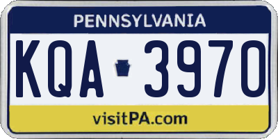 PA license plate KQA3970