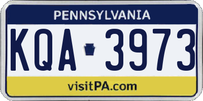 PA license plate KQA3973