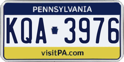 PA license plate KQA3976