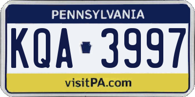 PA license plate KQA3997