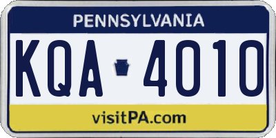 PA license plate KQA4010