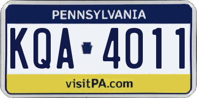 PA license plate KQA4011