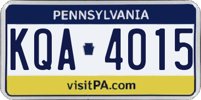 PA license plate KQA4015